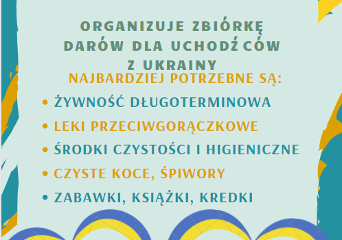 Zbiórka dla uchodźców z Ukrainy Zbiórka dla uchodźców z Ukrainy